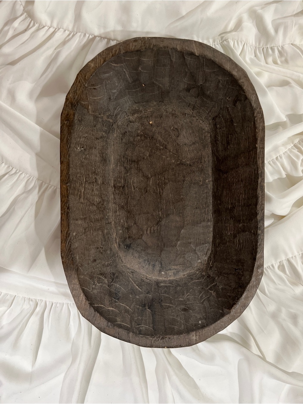 Rustic Hand Carved Dough Bowl